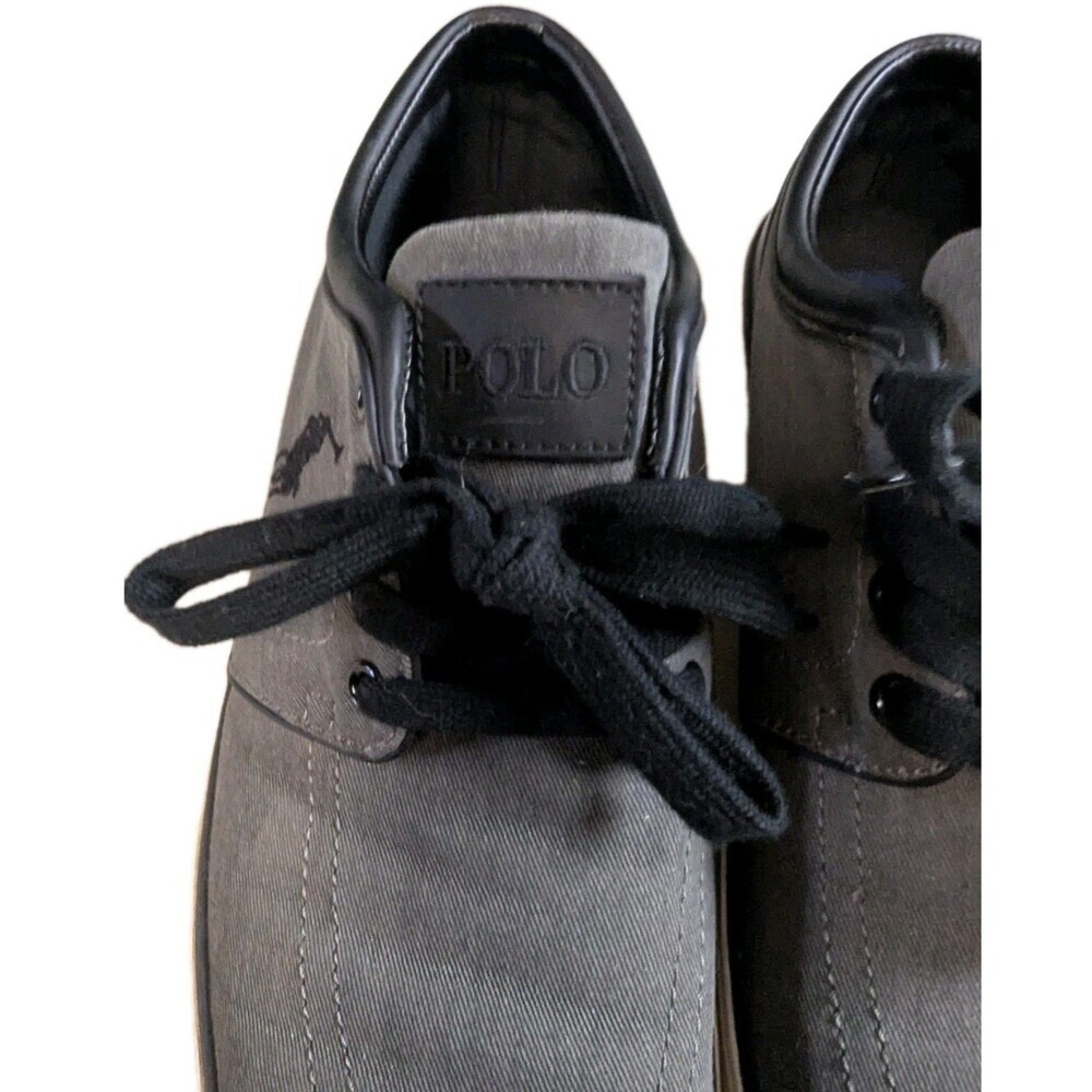 Polo Ralph Lauren Faxon Low Men's Gray Canvas Lace-Up Sneakers Size 10.5 D - Picture 5 of 12